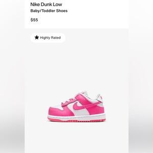 Nike Dunk Low Kids Shoes - Pink and White